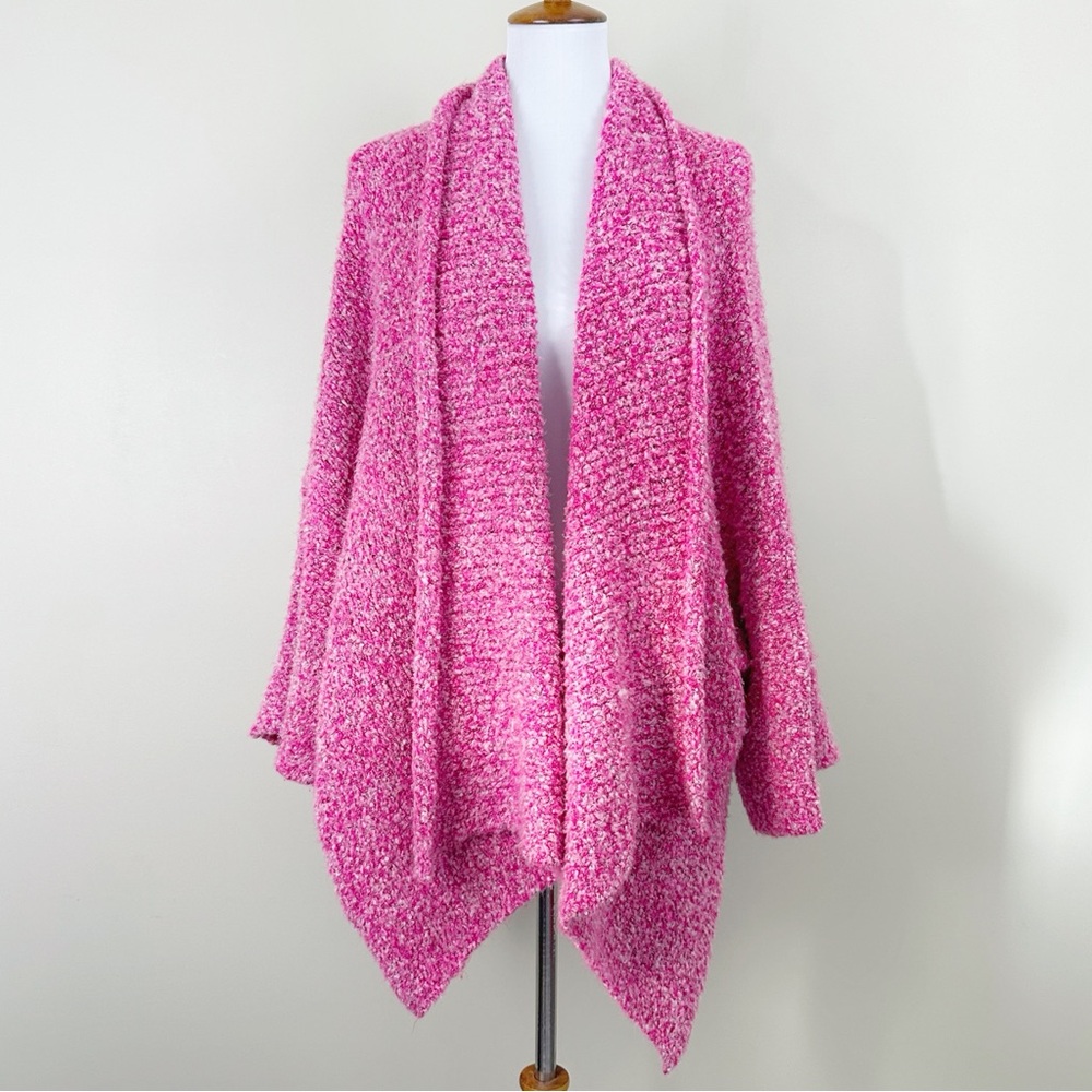 Free People Pink Open-Front Cardigan